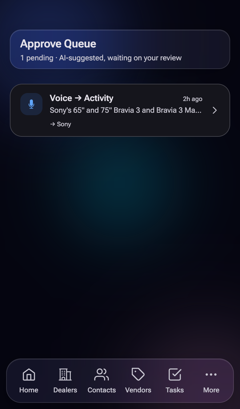 Approve Queue page