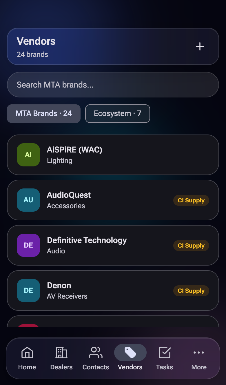 MTA Brands tab