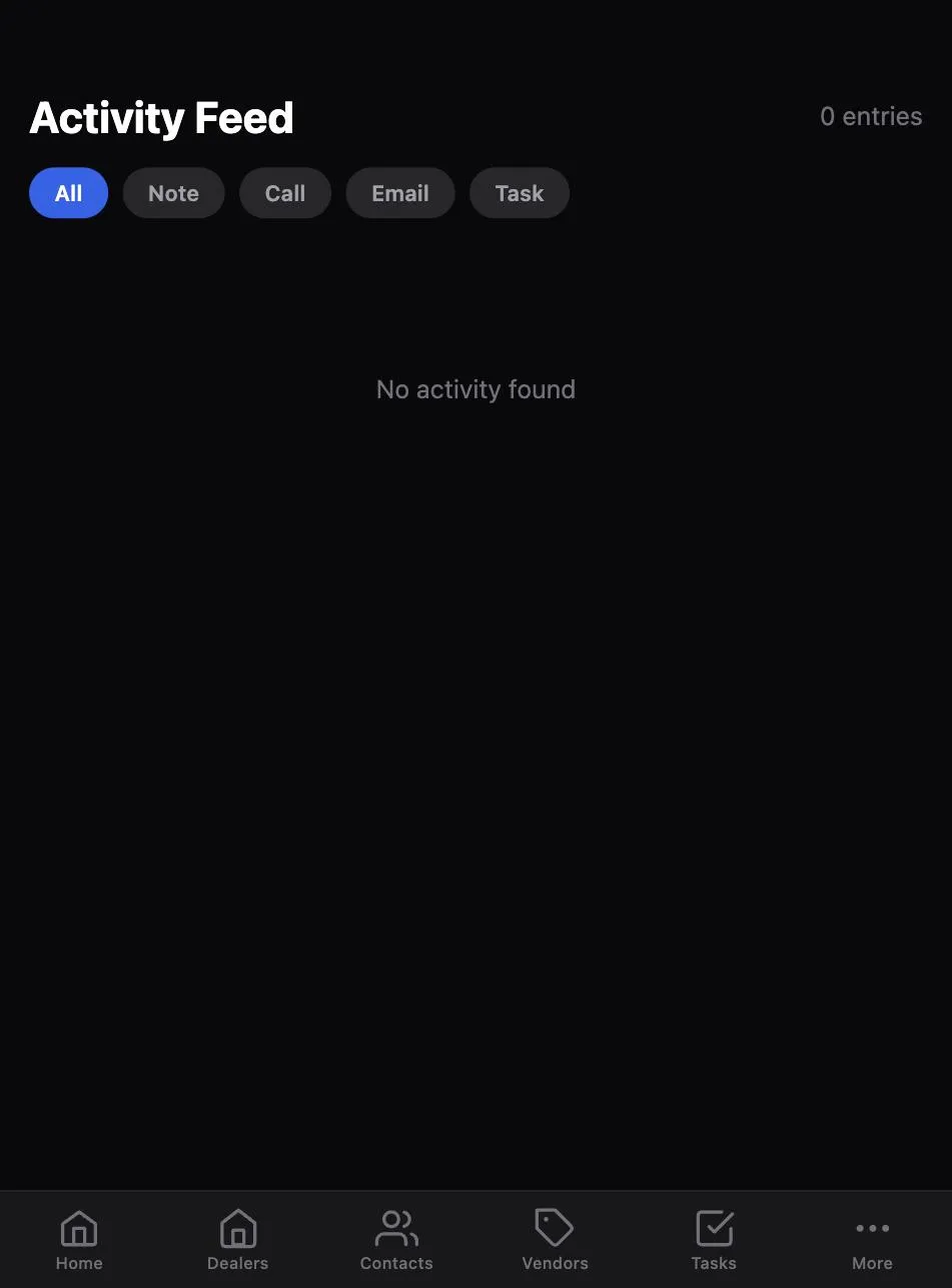 Activity feed