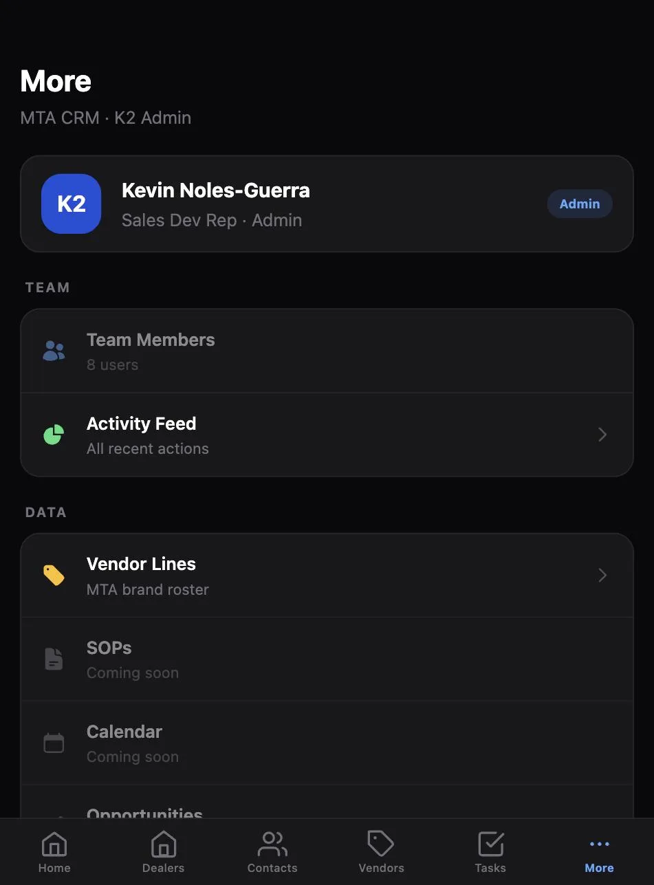 More menu